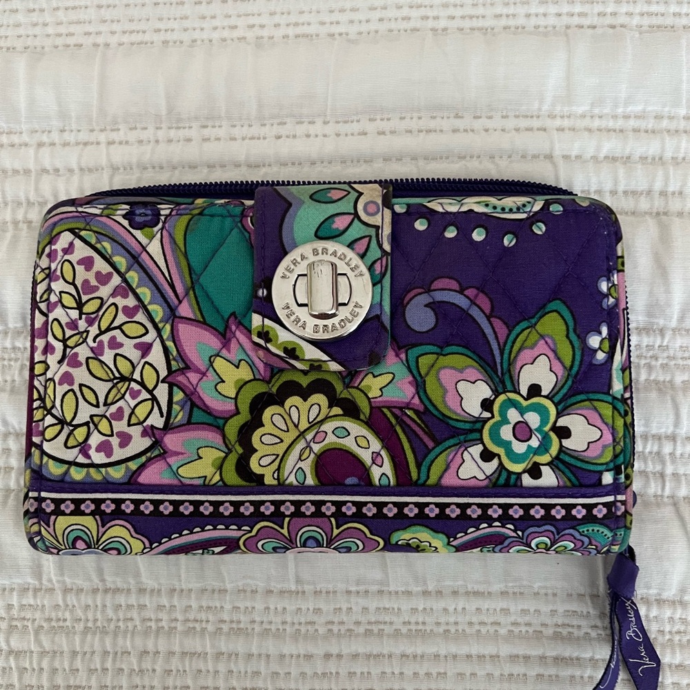 Vera Bradley Purple and Green Floral Wallet